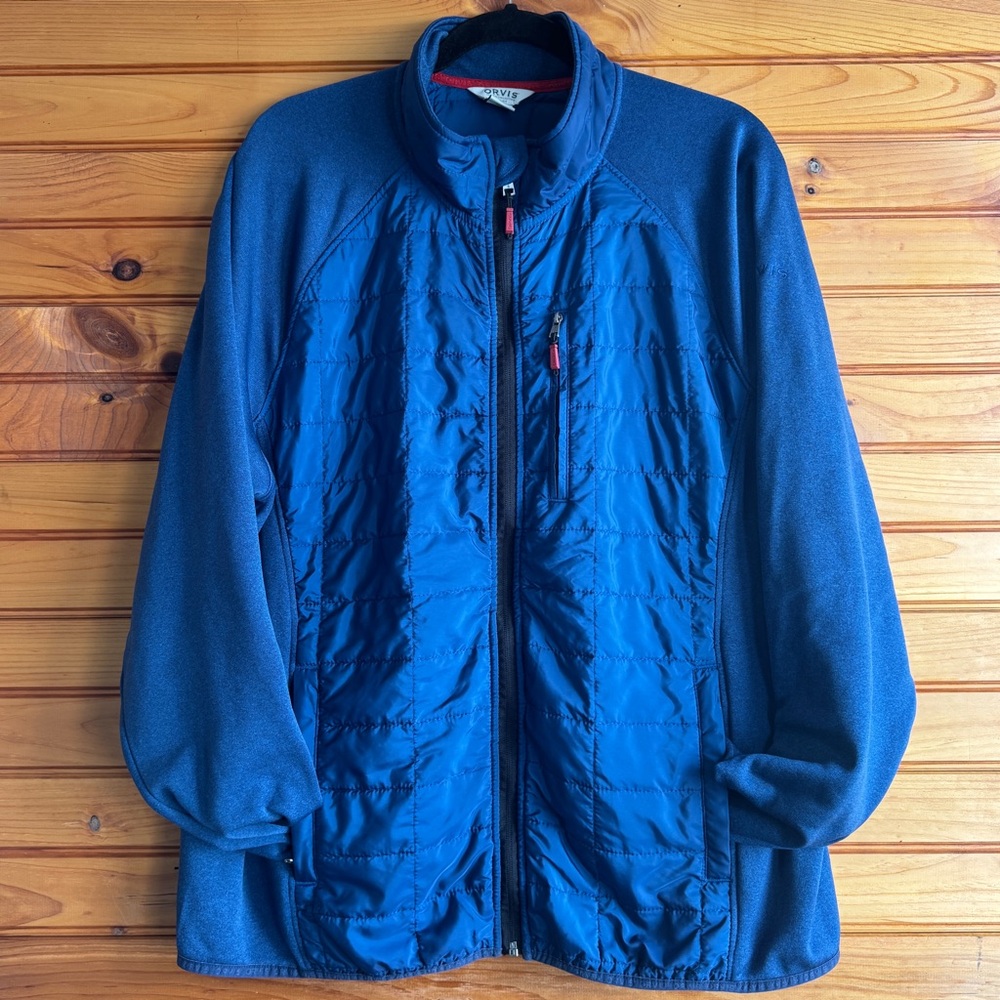 Orvis Trailhead Hybrid Jacket XL Quilted Insulated Full Zip Hiking Blue